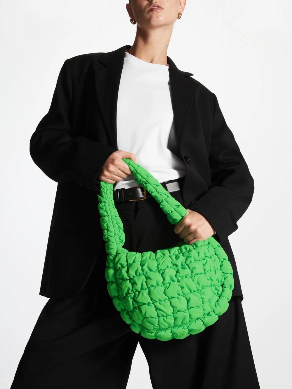 COS Small Green Puffer Bag